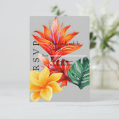 Tropenblüte RSVP Karte (Stehend Vorderseite)
