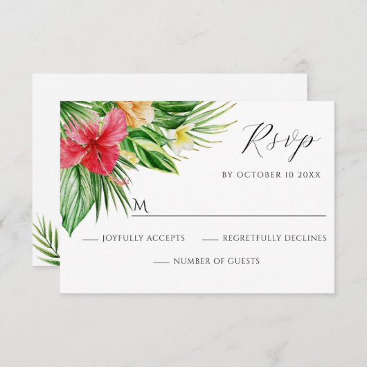 Tropenblüte RSVP Karte (Vorne/Hinten)