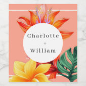 Tropenblüte Weinetikett (Einzelnes Label)