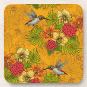 Tropenbuket und Kolibris 2 Getränkeuntersetzer (Vorderseite)