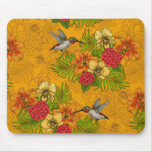Tropenbuket und Kolibris 2 Mousepad