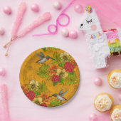 Tropenbuket und Kolibris 2 Pappteller (Party)