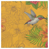 Tropenbuket und Kolibris 2 Stoff (Nahaufnahme)