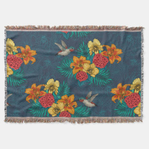 Tropenbuket und Kolibris Decke