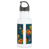 Tropenbuket und Kolibris Edelstahlflasche (Rückseite)