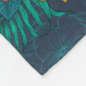 Tropenbuket und Kolibris Fleecedecke (Ecke)