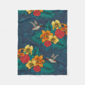 Tropenbuket und Kolibris Fleecedecke (Vorderseite)