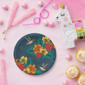 Tropenbuket und Kolibris Pappteller (Party)