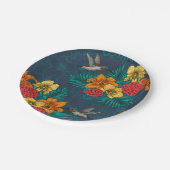 Tropenbuket und Kolibris Pappteller (Schrägansicht)