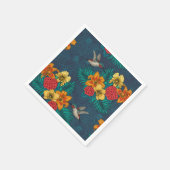 Tropenbuket und Kolibris Serviette (Ecke)