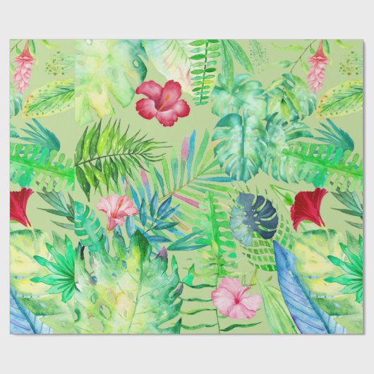 Tropendschungel Geschenkpapier (Flach)
