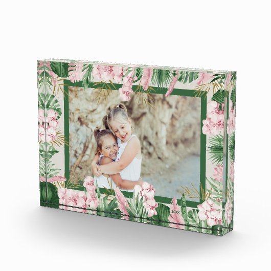 Tropenfarben-Blumengrenze Fotoblock (Rechts)