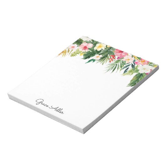 Tropenfarben-Blumenkommentar Notizblock (Rotiert)