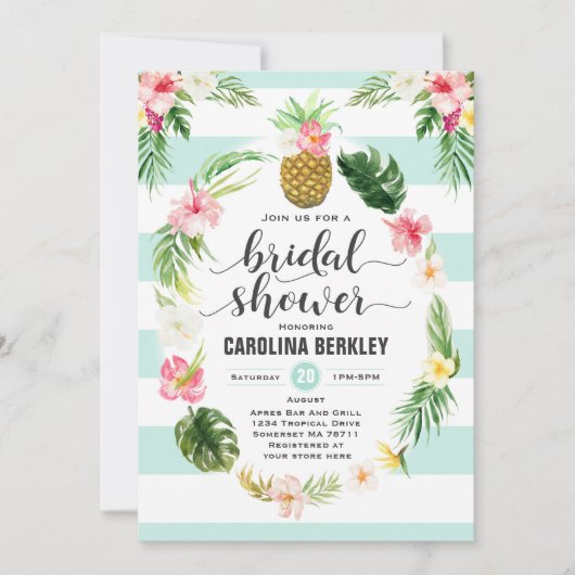 Tropenfarben-Brautparty-Karte Einladung (Vorderseite)