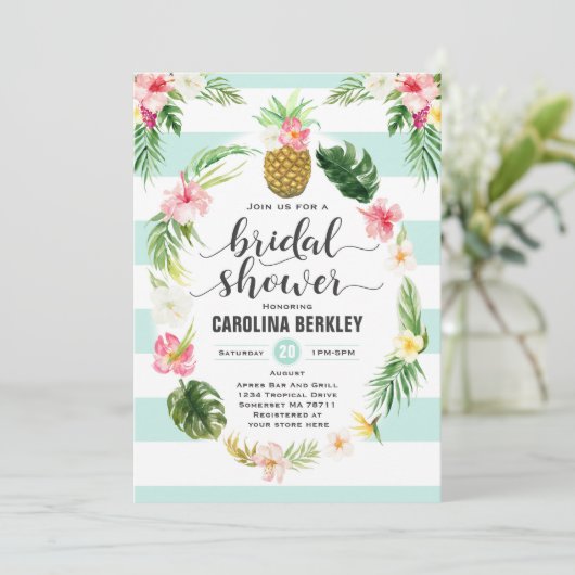 Tropenfarben-Brautparty-Karte Einladung (Stehend Vorderseite)