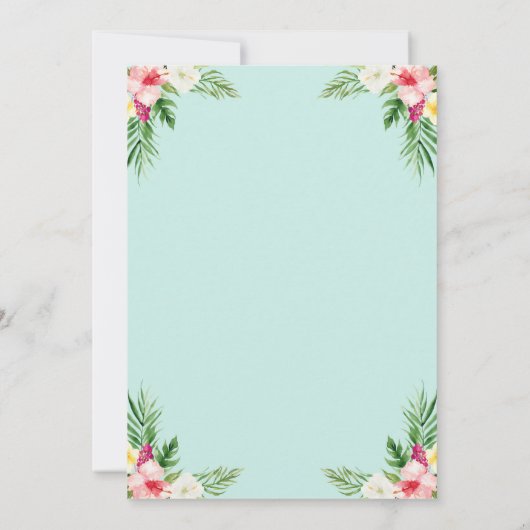 Tropenfarben-Brautparty-Karte Einladung (Rückseite)