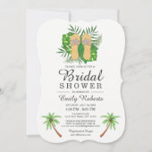 Tropenfarben-Flip-Flops-Brautparty Einladung (Vorderseite)
