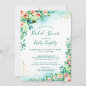 Tropenfarben Flora Modernes Brautparty Einladung (Vorderseite)