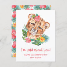 Tropenfarben Lion Postkartengröße Valentine