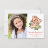 Tropenfarben-Löwenkids-Foto Valentine-Karte Mitteilungskarte (Vorderseite)