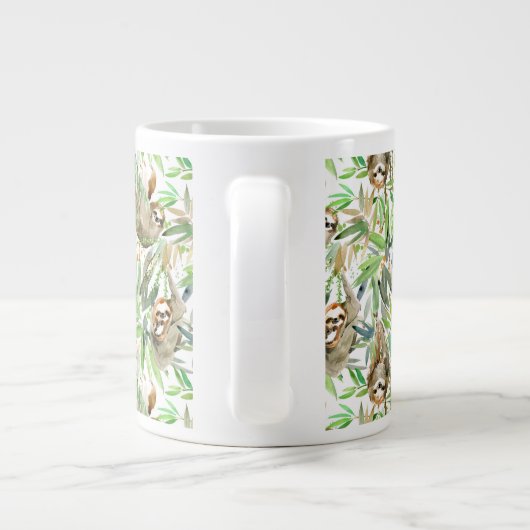 Tropenfarben-Muster Jumbo-Tasse (Rückseite)