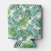 Tropenfarben-Palm-Blätter, Muster monogramm Dosenkühler (Rückseite)