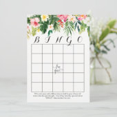 Tropenfarbene Blume Dusche Bingo Karten (Stehend Vorderseite)