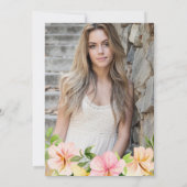 Tropenfarbene Blume Quinceanera Einladung (Rückseite)