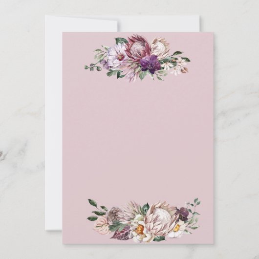 Tropenfarbene Blume, rosa Pensionierung Einladung (Rückseite)