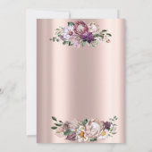Tropenfarbene Blume, Rose-Gold-Rente Einladung (Rückseite)