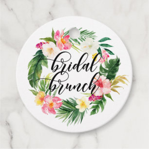 Tropenfarbene Blume Wreath Bridal Brunch Geschenkanhänger