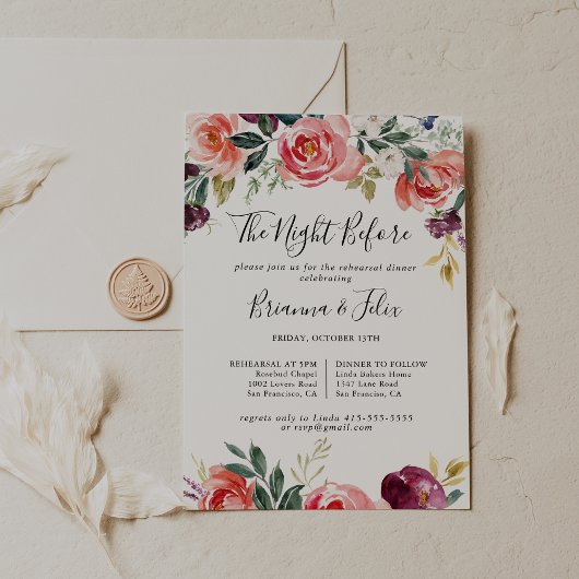 Tropenfarbene Nacht vor dem Probe Einladung