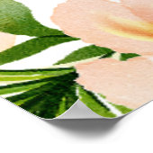Tropenfarbene rosa Blume Brautparty Poster (Ecke)