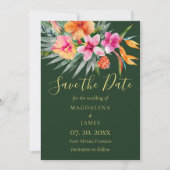 Tropenfarbene, rosafarbene Blume Save The Date (Vorderseite)