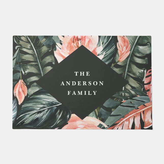 Tropenfarbene Wohngestaltung Fußmatte (Vorderseite)