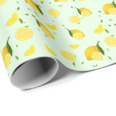 Tropenfarbene Zitrusfrüchte SOMMER Orangenlemon Sl Geschenkpapier (Rolleneckpunkt)