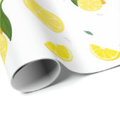 Tropenfarbene Zitrusfrüchte SOMMER Orangenlemon Sl Geschenkpapier (Rolleneckpunkt)