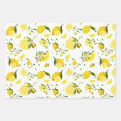 Tropenfarbene Zitrusfrüchte SOMMER Orangenlemon Sl Geschenkpapier Set (Vorderseite)