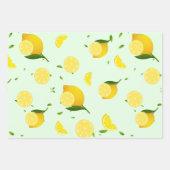 Tropenfarbene Zitrusfrüchte SOMMER Orangenlemon Sl Geschenkpapier Set (Vorderseite 2)
