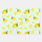 Tropenfarbene Zitrusfrüchte SOMMER Orangenlemon Sl Geschenkpapier Set (Vorderseite)