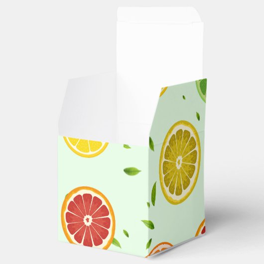 Tropenfarbene Zitrusfrüchte SOMMER Orangenlemon Sl Geschenkschachtel (Geöffnet)