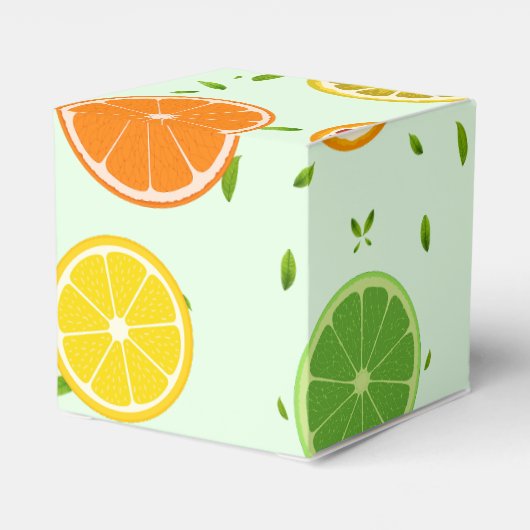 Tropenfarbene Zitrusfrüchte SOMMER Orangenlemon Sl Geschenkschachtel (Rückseite)