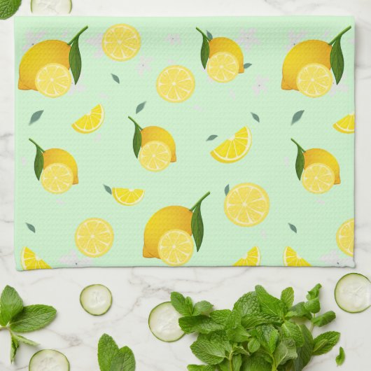 Tropenfarbene Zitrusfrüchte SOMMER Orangenlemon Sl Geschirrtuch (Gefaltet)