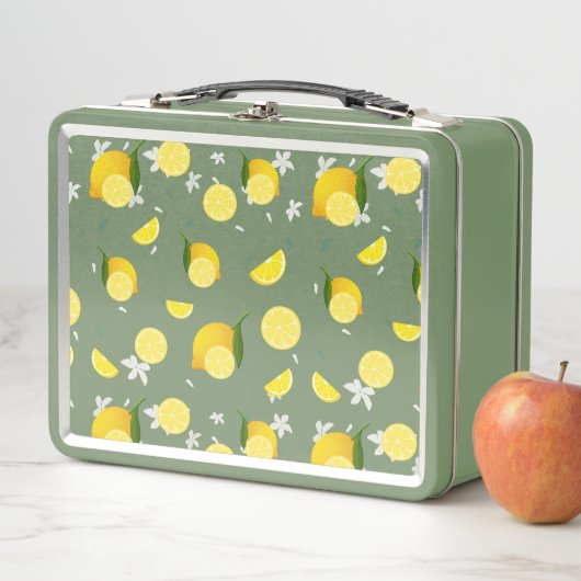 Tropenfarbene Zitrusfrüchte SOMMER Orangenlemon Sl Metall Brotdose (Beispiel)