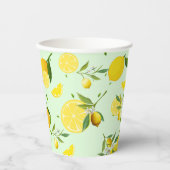 Tropenfarbene Zitrusfrüchte SOMMER Orangenlemon Sl Pappbecher (Vorderseite)