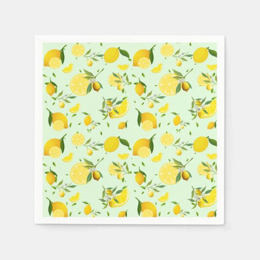 Tropenfarbene Zitrusfrüchte SOMMER Orangenlemon Sl Serviette (Vorderseite)