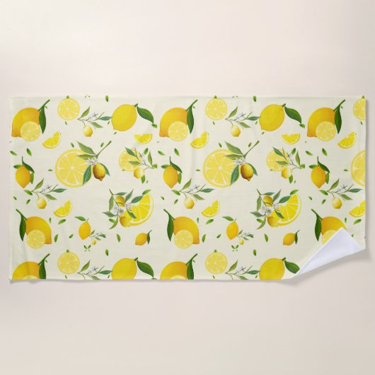 Tropenfarbene Zitrusfrüchte SOMMER Orangenlemon Sl Strandtuch (Vorderseite)