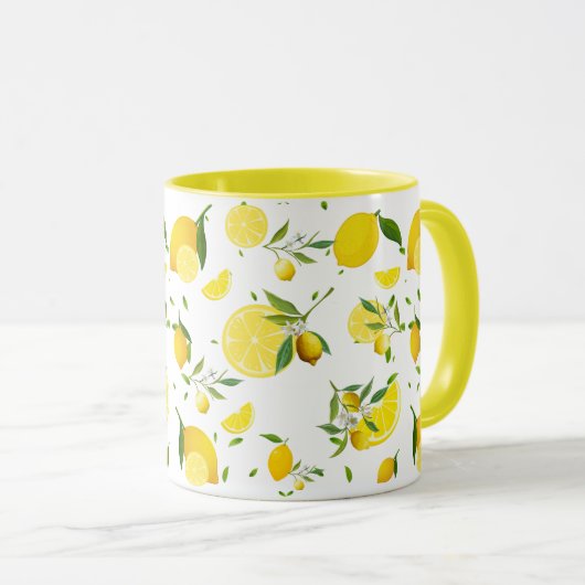 Tropenfarbene Zitrusfrüchte SOMMER Orangenlemon Sl Tasse (VorderseiteRechts)