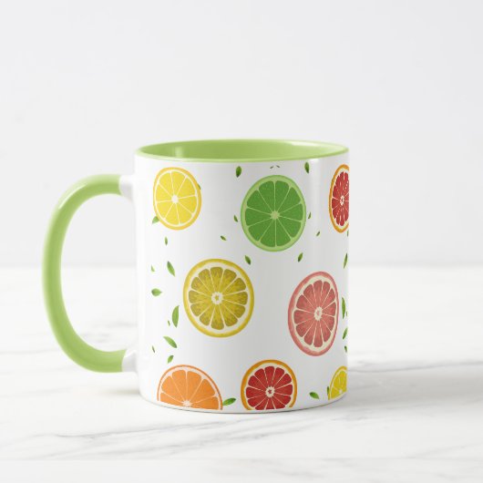 Tropenfarbene Zitrusfrüchte SOMMER Orangenlemon Sl Tasse (Links)