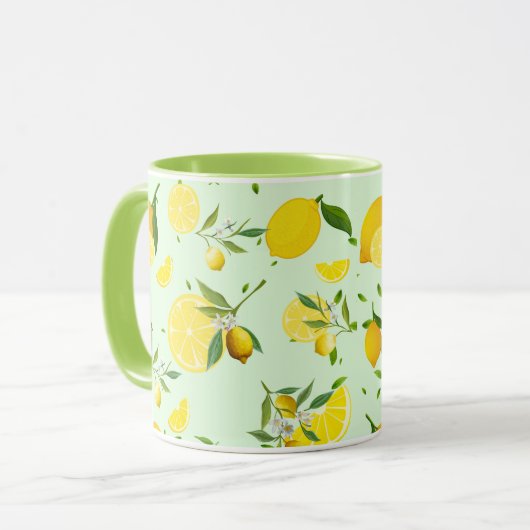 Tropenfarbene Zitrusfrüchte SOMMER Orangenlemon Sl Tasse (Vorderseite Links)
